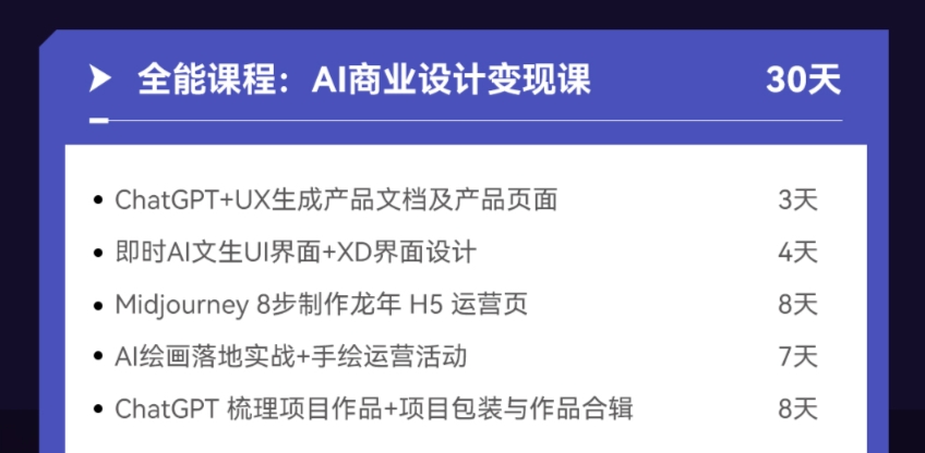 AGI商业设计变现培训课程大纲