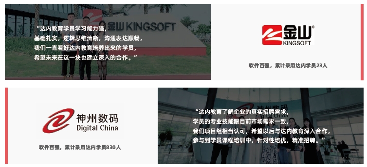 用人单位对达内学员的评价